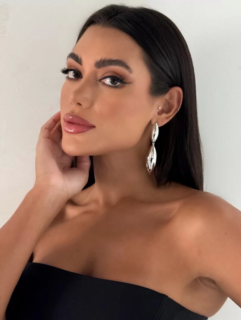 Brinco Folheado a Ouro 18k e Prata Maxi Design Alongado