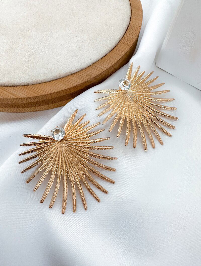 Brinco Folheado a Ouro 18k e Prata Maxi Fios com Zircônia