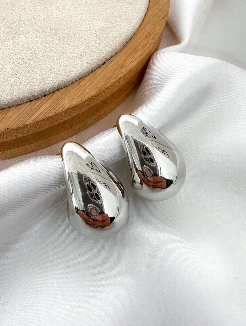 Brinco Folheado a Ouro 18k e Prata Maxi Gota