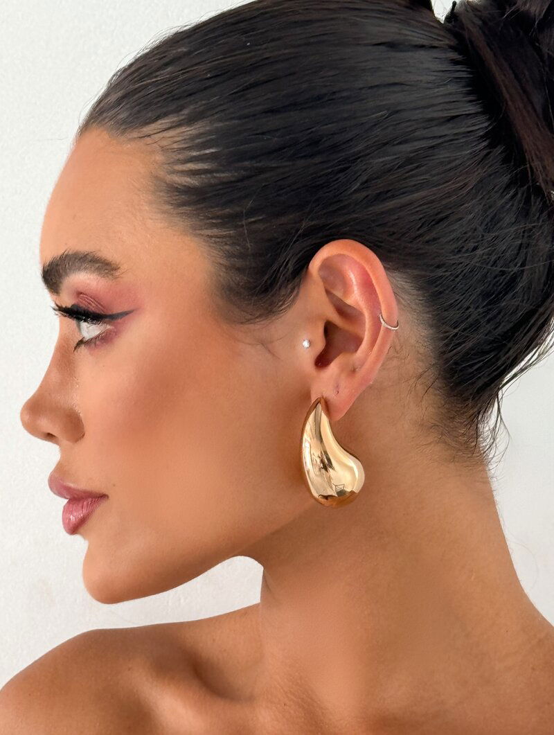 Brinco Folheado a Prata Maxi Gota