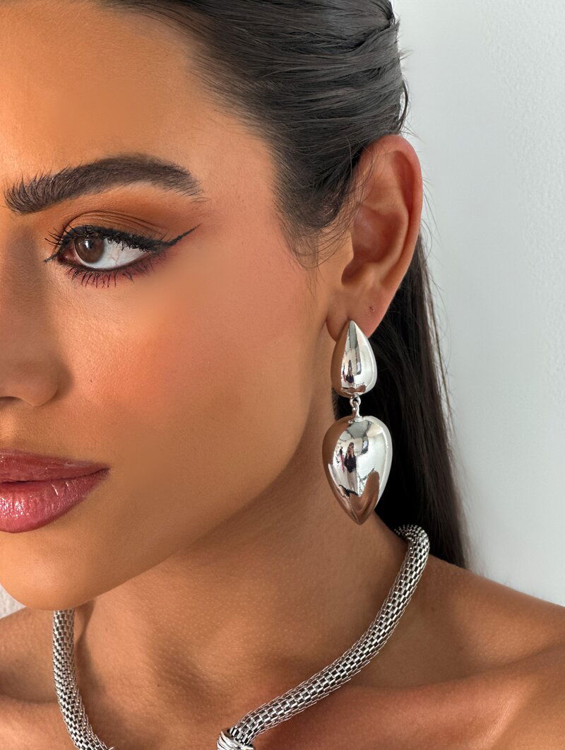 Brinco Folheado a Ouro 18k e Prata Maxi Gotas Lisas