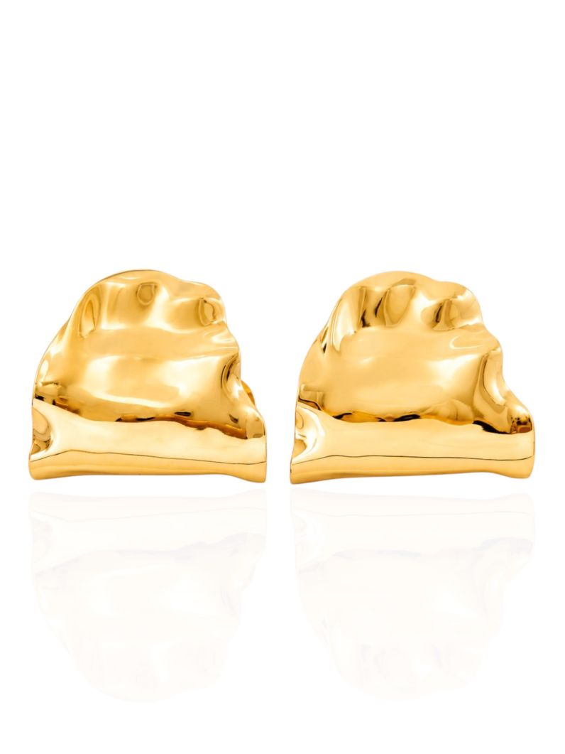 Brinco Folheado a Ouro 18k e Prata Maxi Lisas