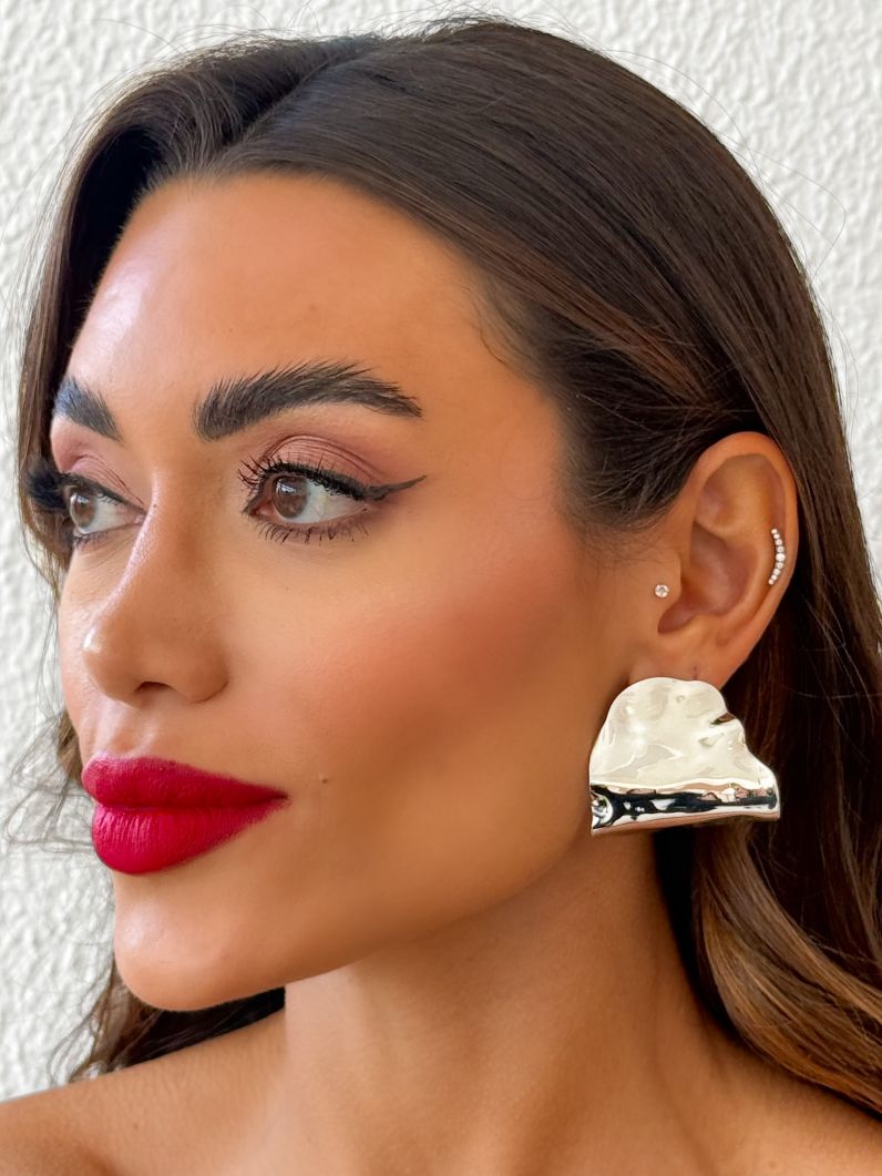 Brinco Folheado a Ouro 18k e Prata Maxi Lisas