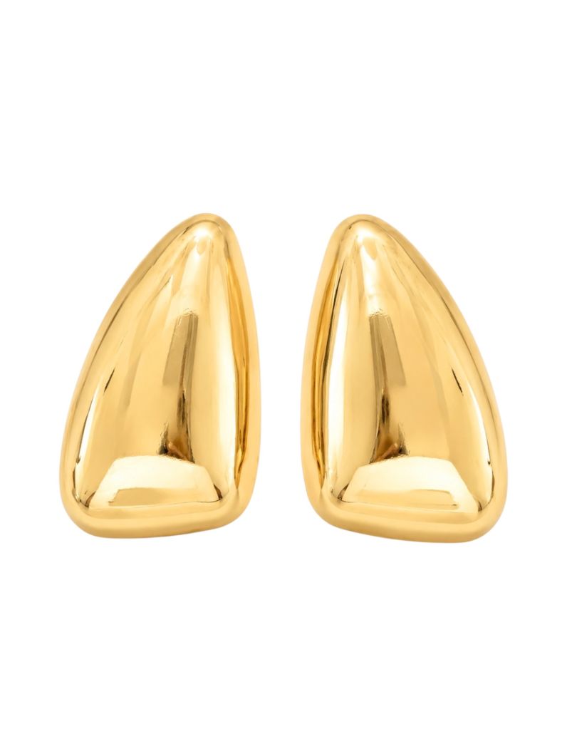 Brinco Folheado a Ouro 18k e Prata Maxi Liso