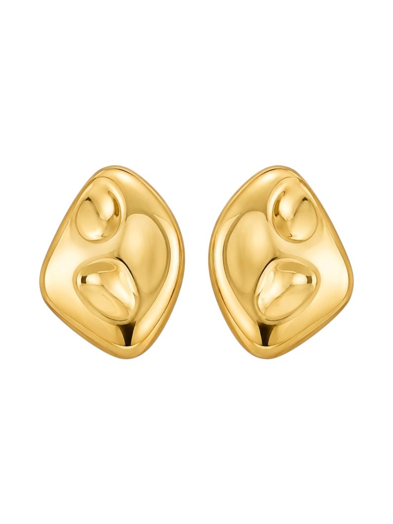 Brinco Folheado a Ouro 18k e Prata Maxi Martelado