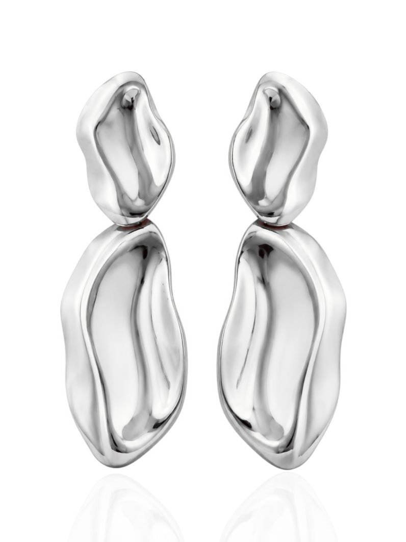 Brinco Folheado a Ouro 18k e Prata Maxi Organico Martelado