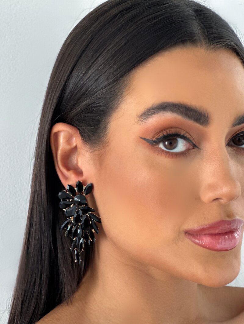 Brinco Folheado a Ouro 18k e Prata Maxi Pedraria