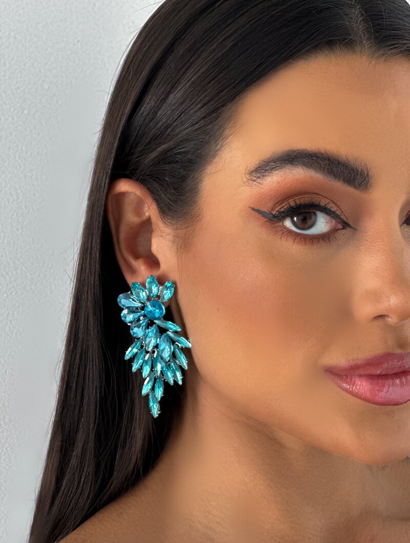 Brinco Folheado a Ouro 18k e Prata Maxi Pedraria