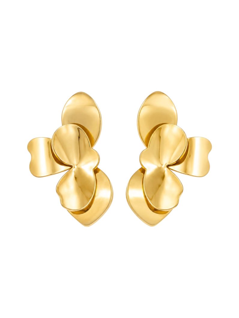 Brinco Folheado a Ouro 18k e Prata Meia Flor