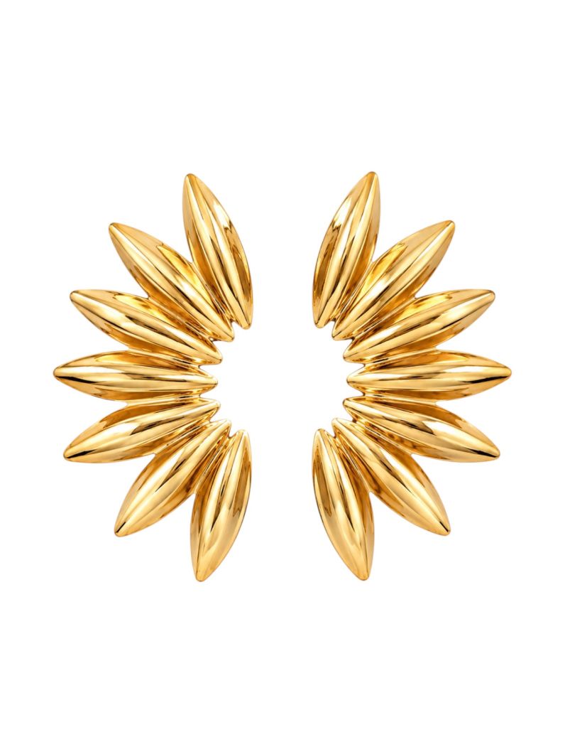 Brinco Folheado a Ouro 18k e Prata Meia Flor