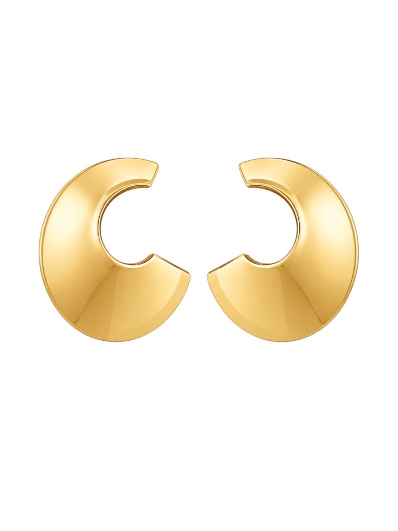 Brinco Folheado a Ouro 18k e Prata Mordeno Liso