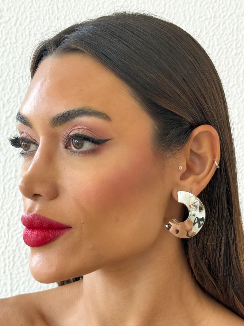 Brinco Folheado a Ouro 18k e Prata Mordeno Liso