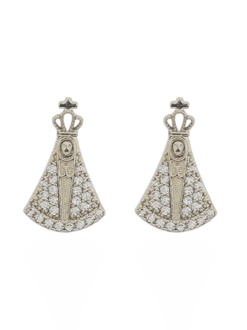 Brinco Folheado a Ouro 18k e Prata Nossa Senhora