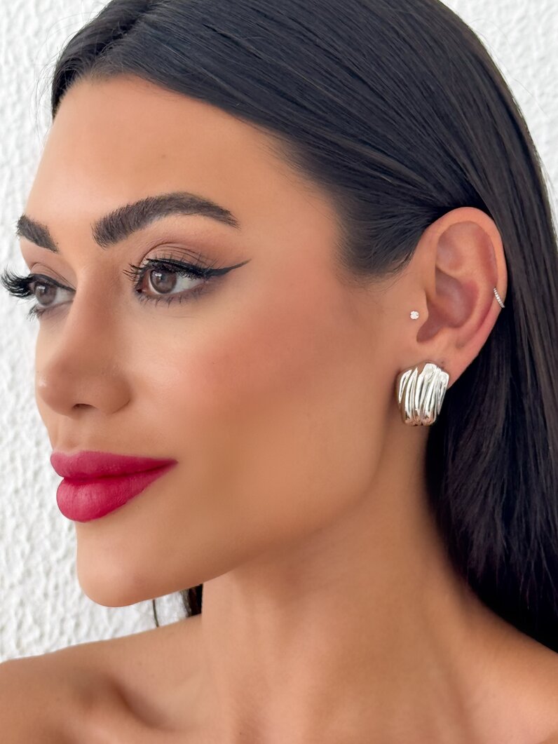 Brinco Folheado a Ouro 18k e Prata Orgânico