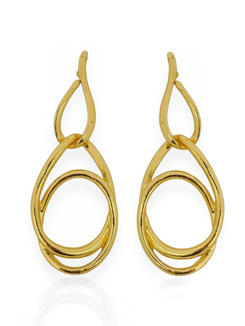 Brinco Folheado a Ouro 18k e Prata Orgânico