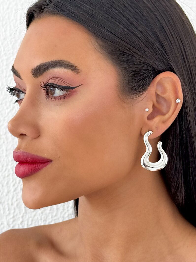 Brinco Folheado a Ouro 18k e Prata Orgânico