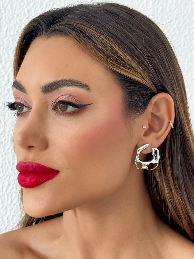 Brinco Folheado a Ouro 18k e Prata Orgânico