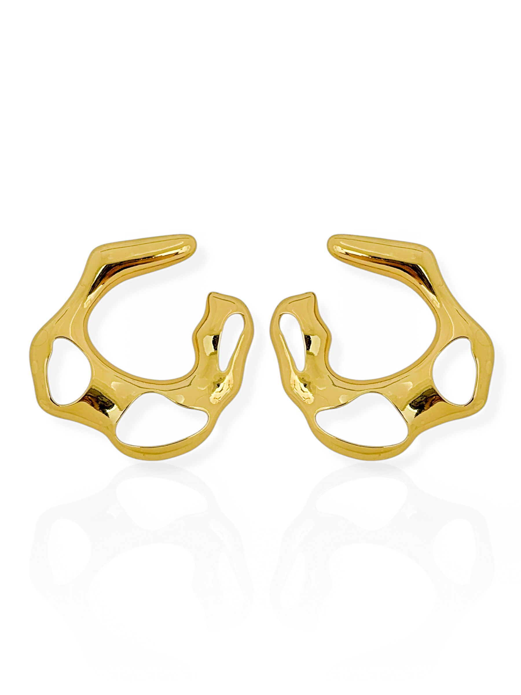 Brinco Folheado a Ouro 18k e Prata Orgânico