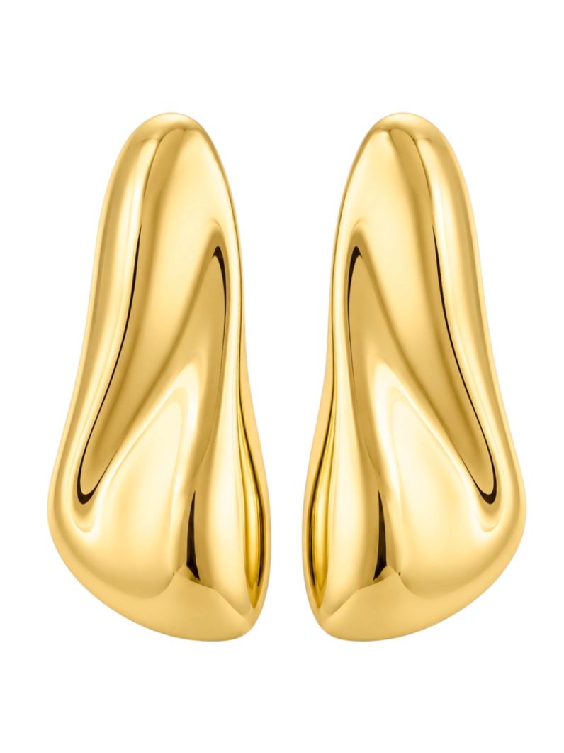 Brinco Folheado a Ouro 18k e Prata Organico