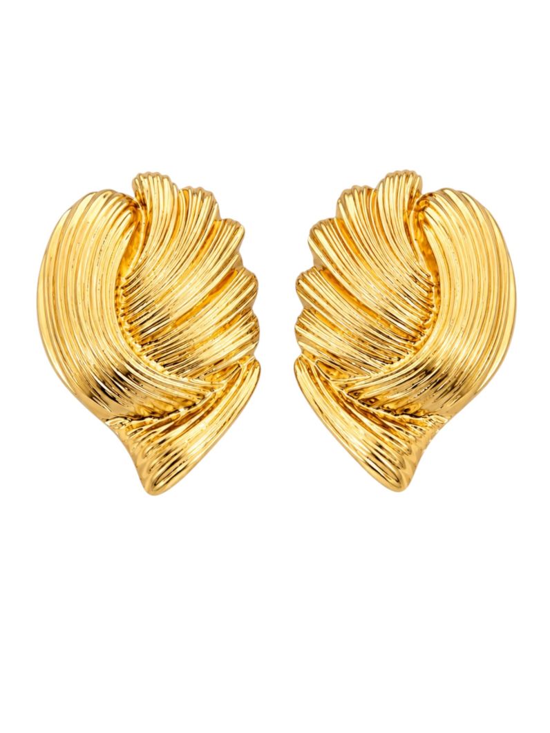Brinco Folheado a Ouro 18k e Prata Orgânico Detalhado