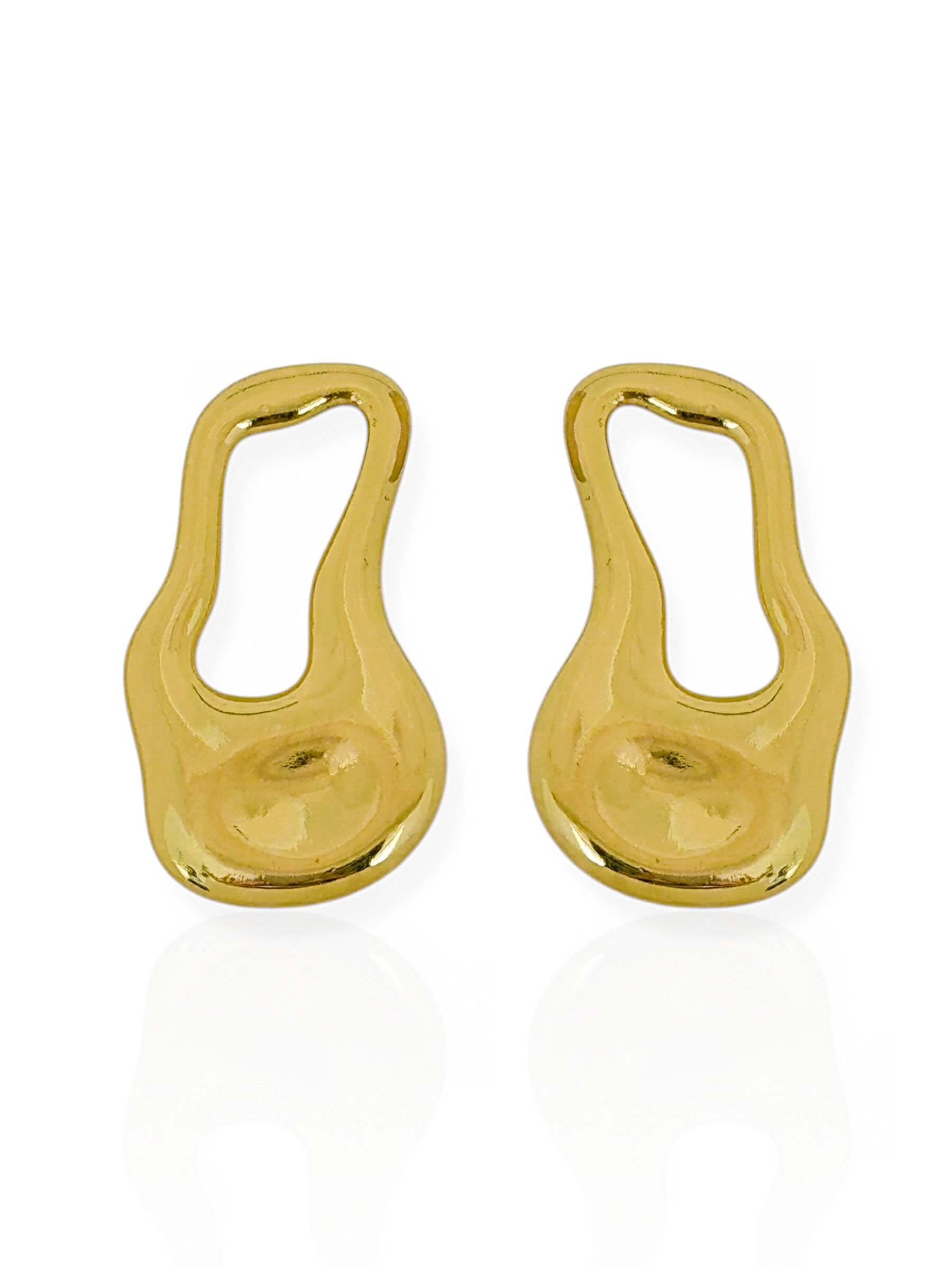 Brinco Folheado a Ouro 18k e Prata Orgânico Liso