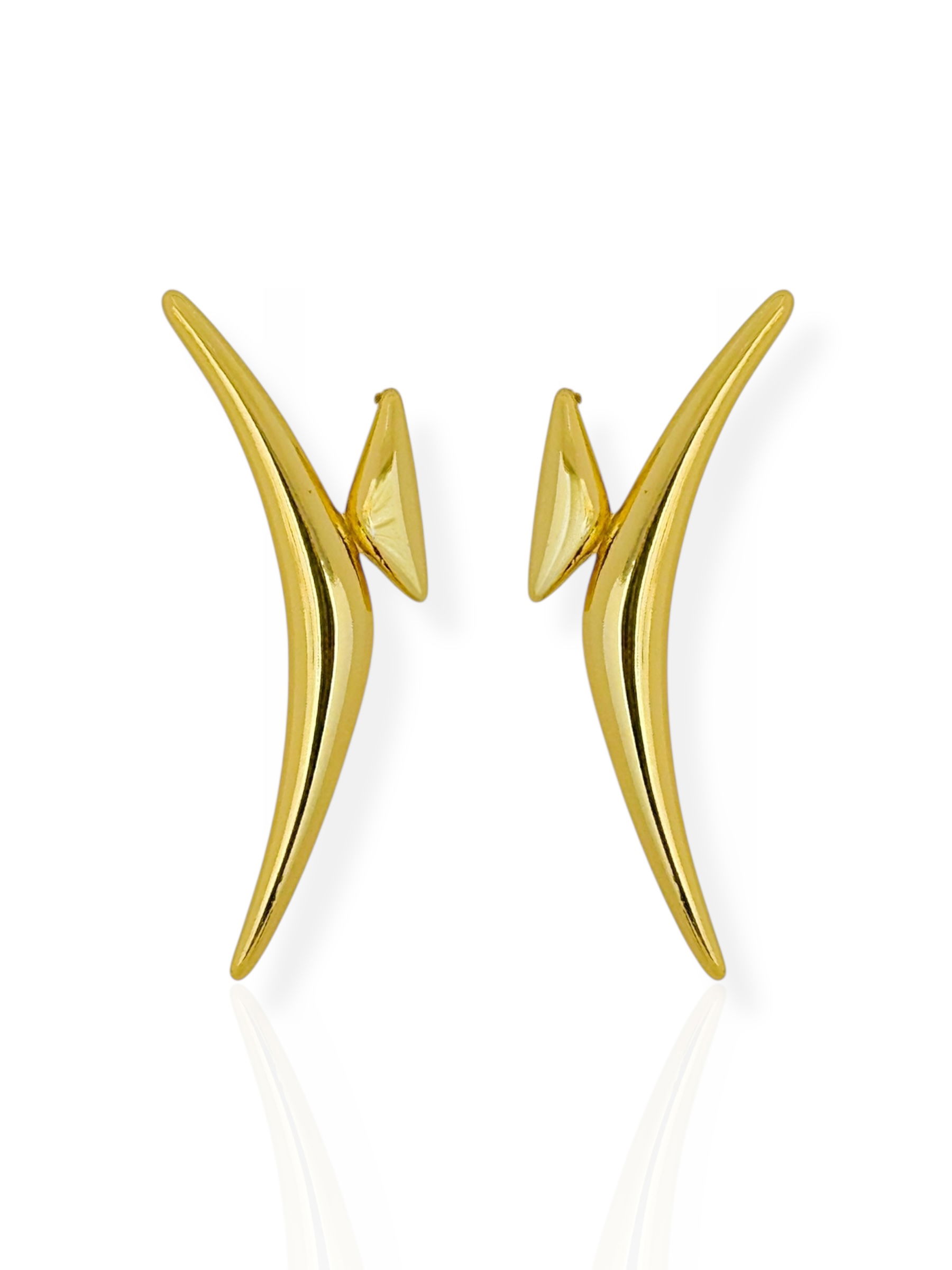 Brinco Folheado a Ouro 18K e Prata Orgânico Liso