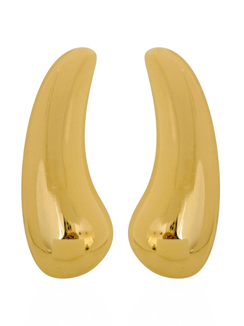 Brinco Folheado a Ouro 18k e Prata Orgânico Liso Maxi