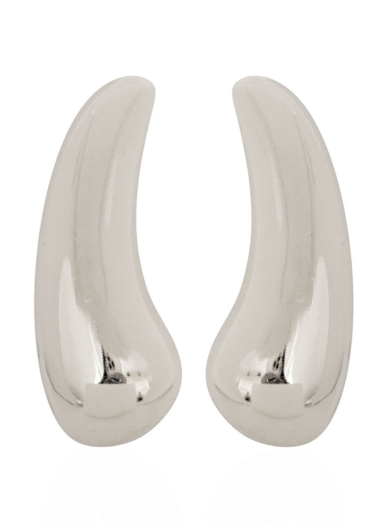 Brinco Folheado a Ouro 18k e Prata Orgânico Liso Maxi