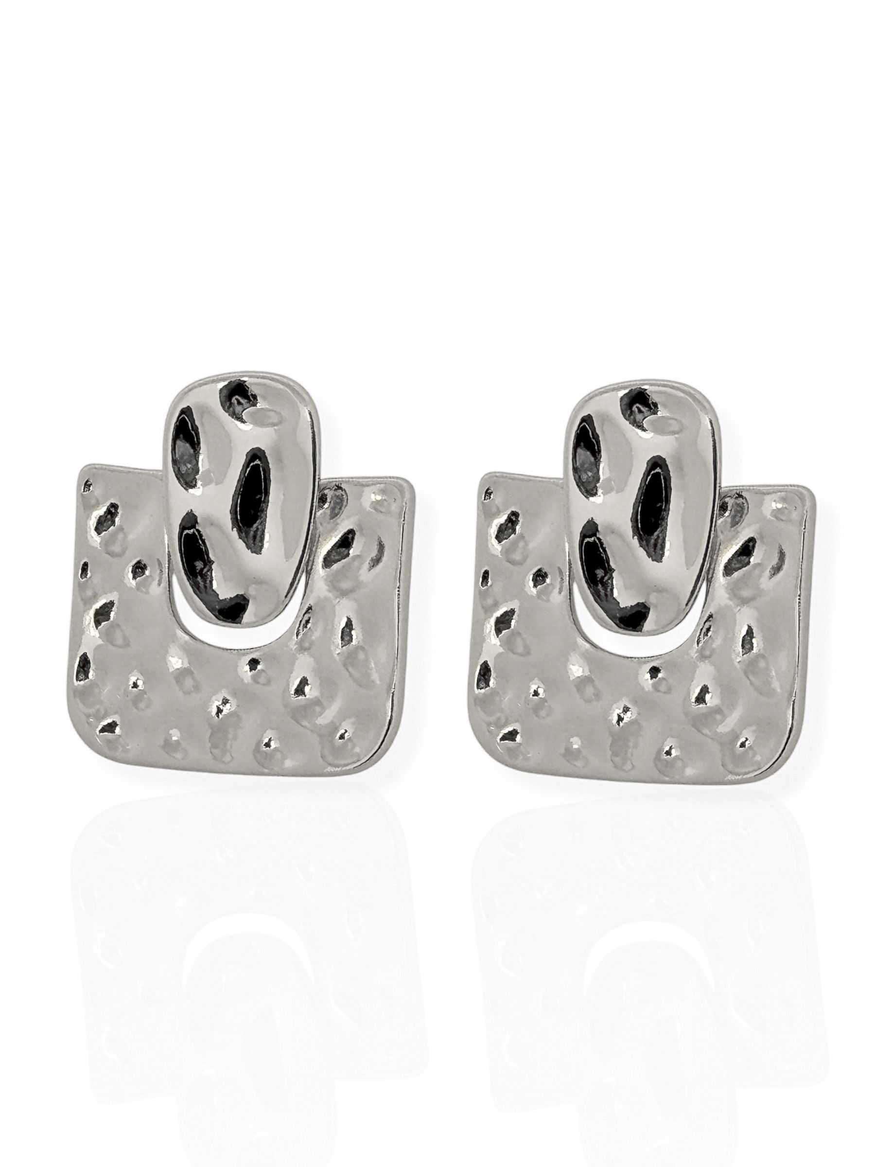 Brinco Folheado a Ouro 18k e Prata Orgânico Martelado