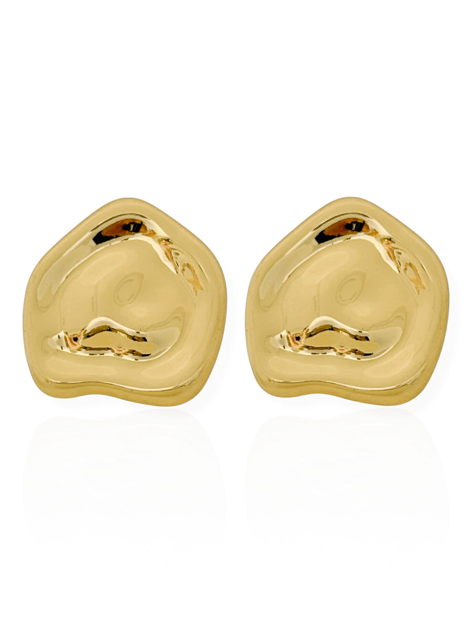 Brinco Folheado a Ouro 18k e Prata Orgânico Martelado