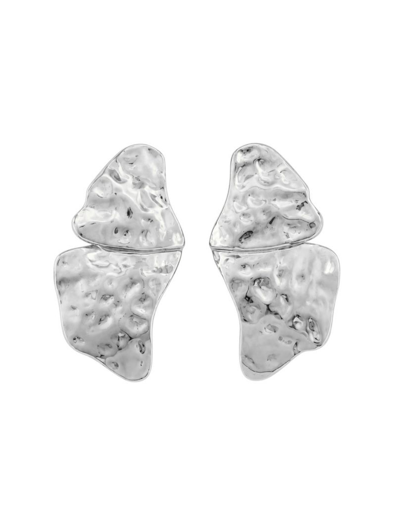 Brinco Folheado a Ouro 18k e Prata Organico Martelado