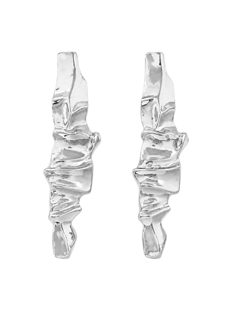 Brinco Folheado a Ouro 18k e Prata Organico Martelado