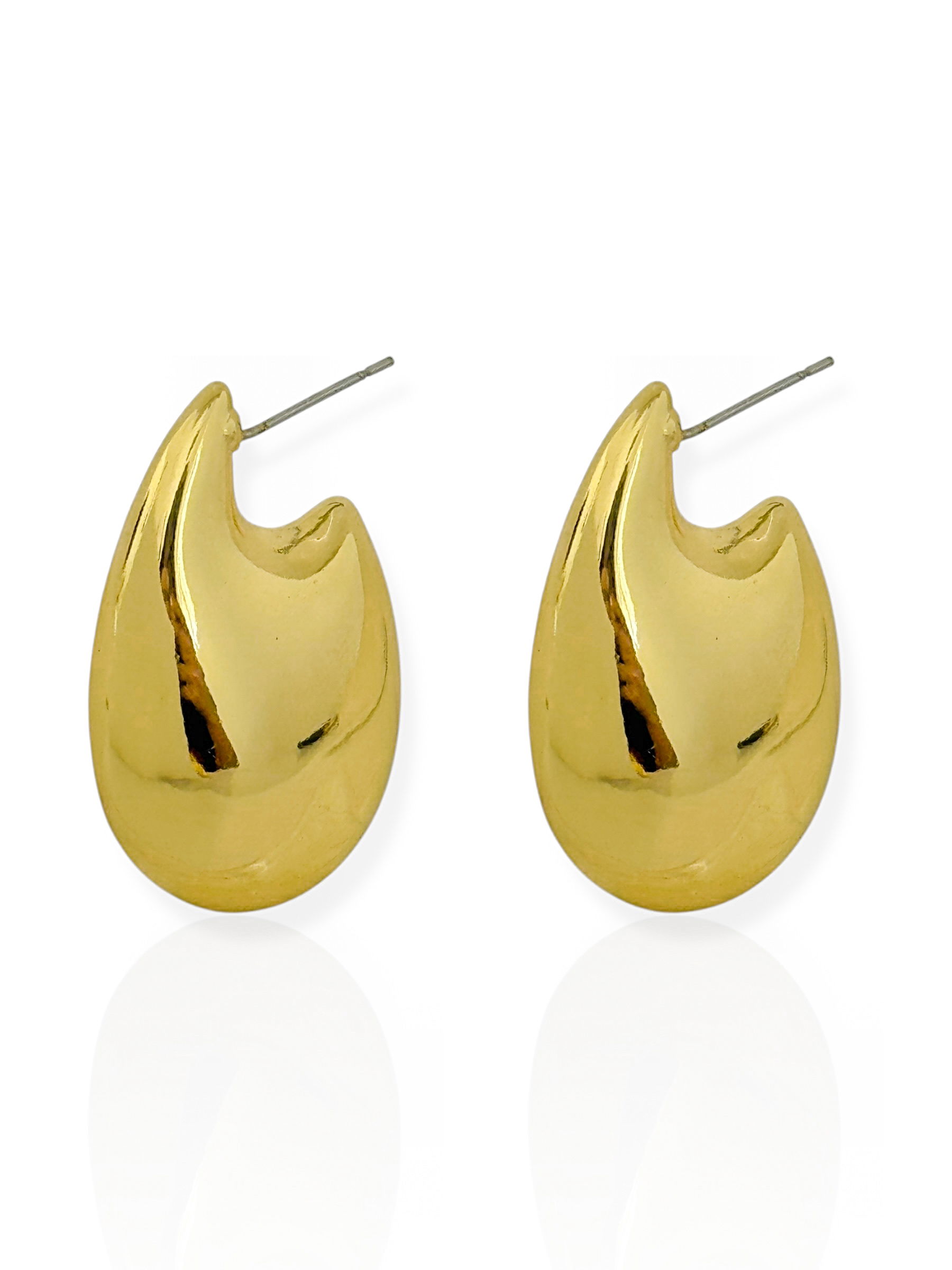 Brinco Folheado a Ouro 18K e Prata Orgânico Maxi Liso