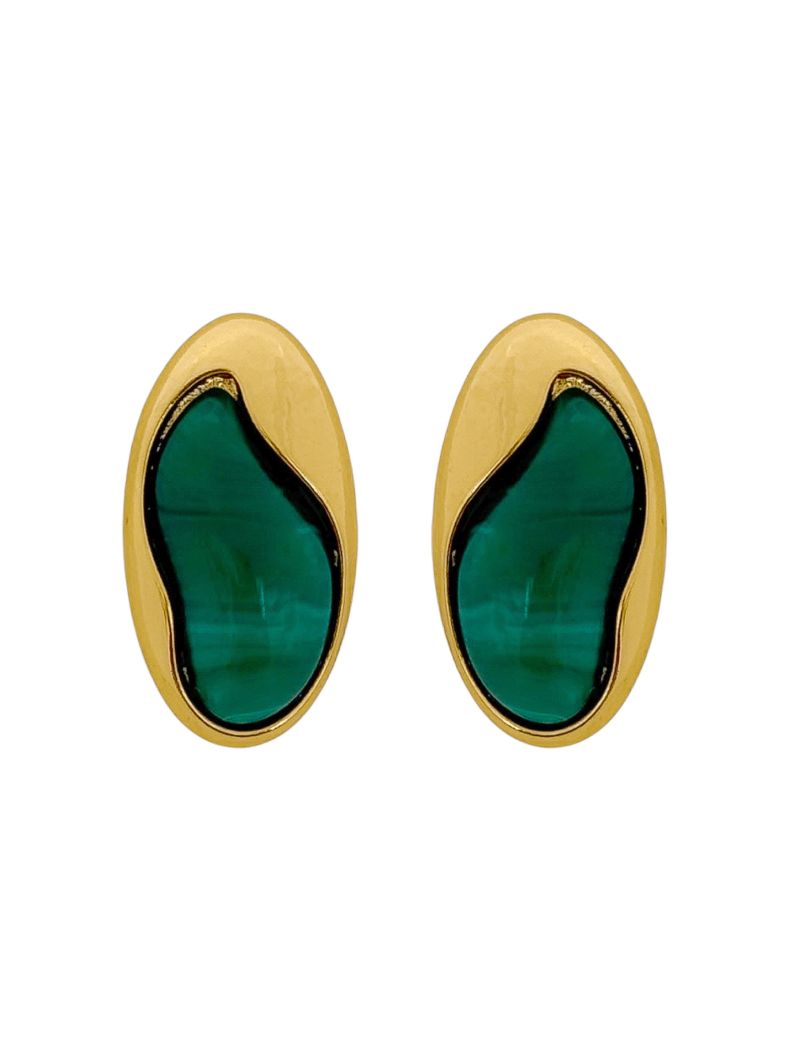 Brinco Folheado a Ouro 18k e Prata Orgânico Resinado