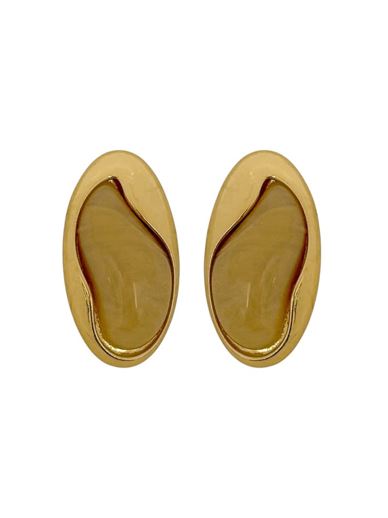 Brinco Folheado a Ouro 18k e Prata Orgânico Resinado