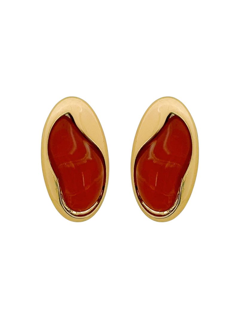 Brinco Folheado a Ouro 18k e Prata Orgânico Resinado