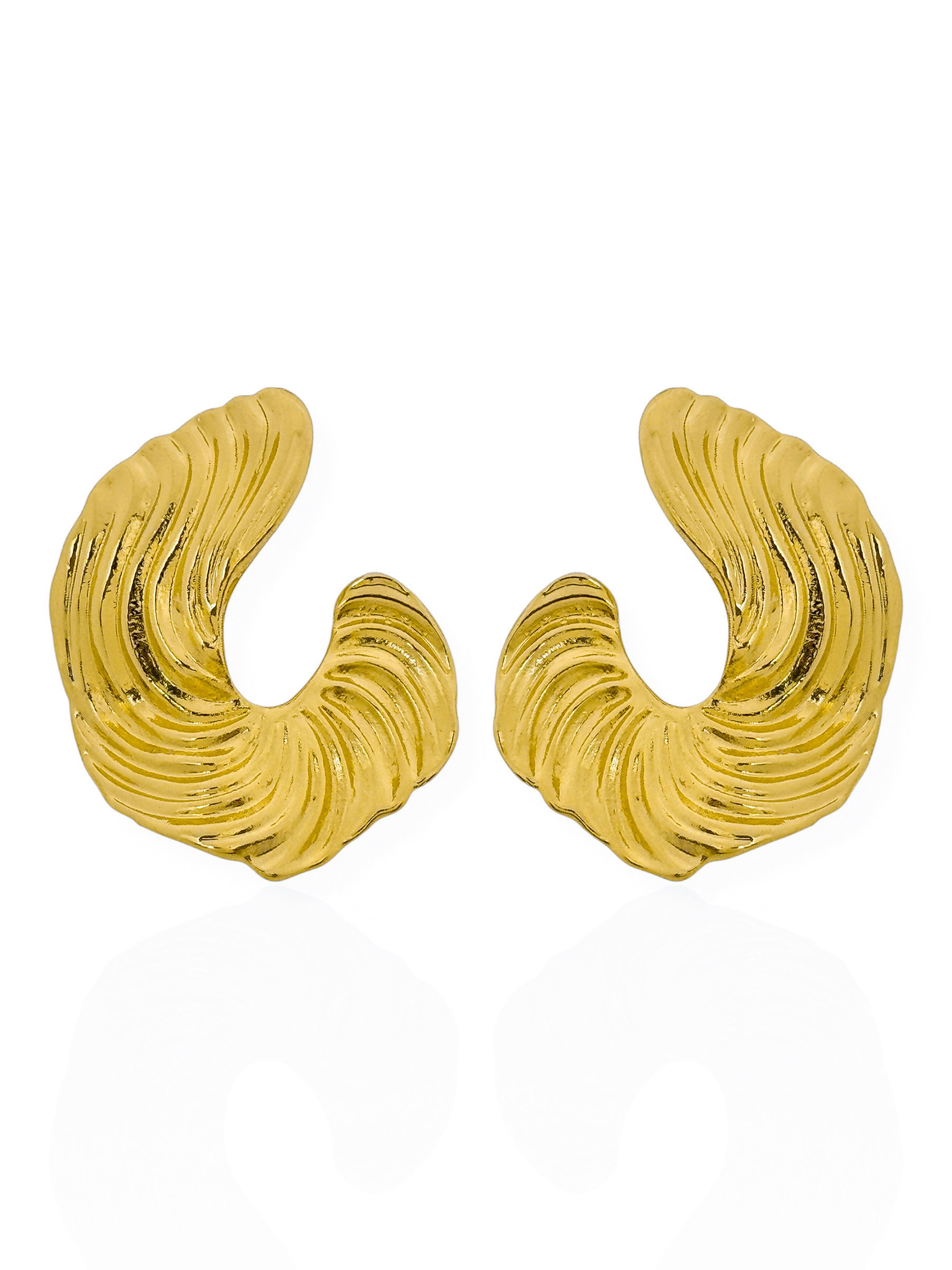 Brinco Folheado a Ouro 18K e Prata Orgânico Texturizado