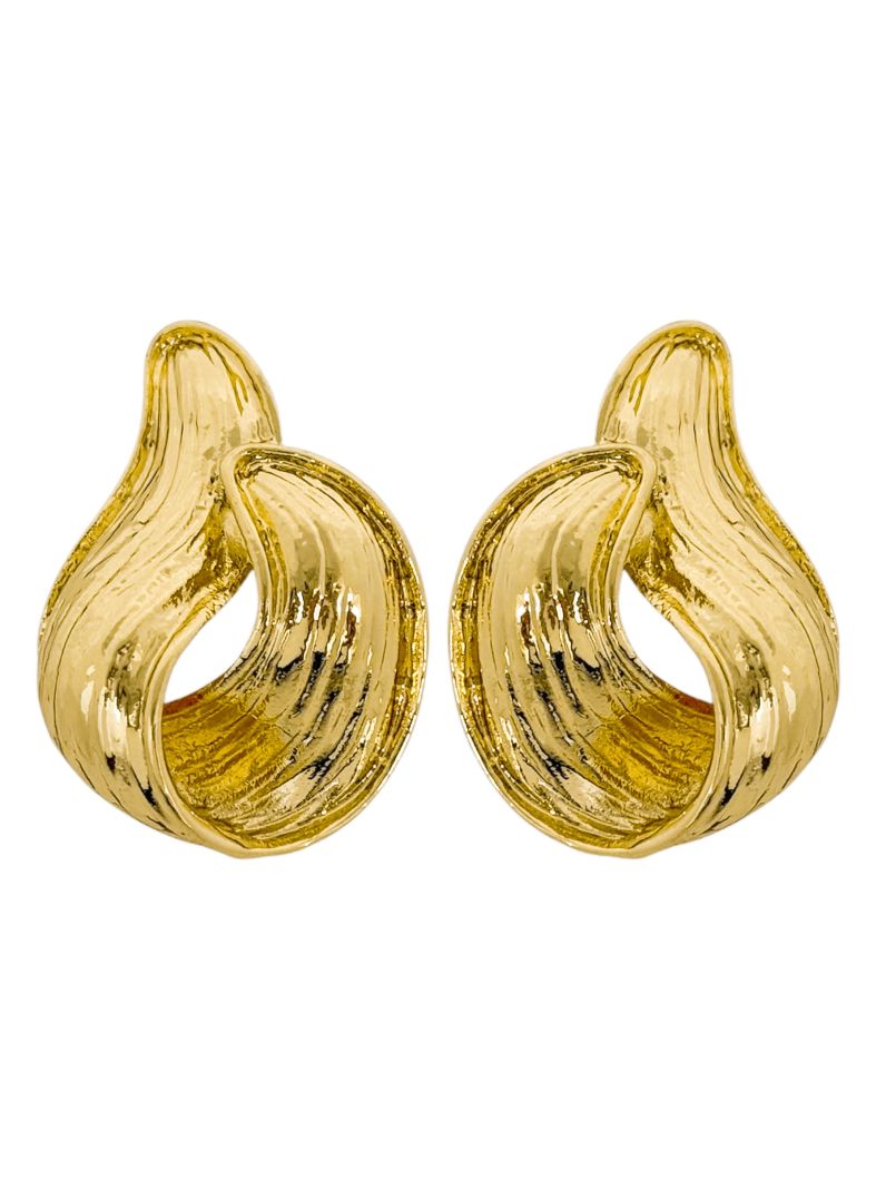 Brinco Folheado a Ouro 18k e Prata Orgânico Texturizado