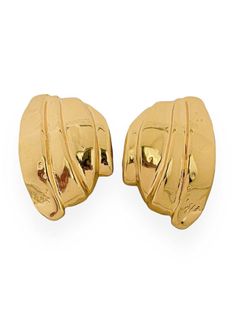 Brinco Folheado a Ouro 18k e Prata Orgânico Trabalhado