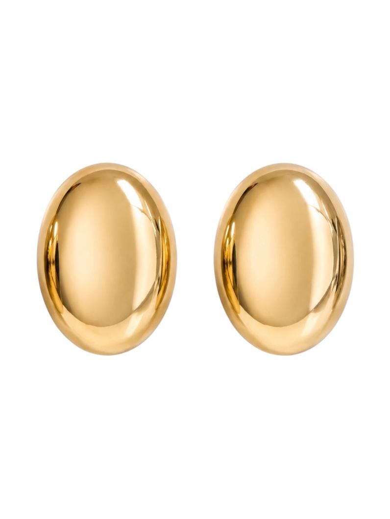 Brinco Folheado a Ouro 18k e Prata Oval