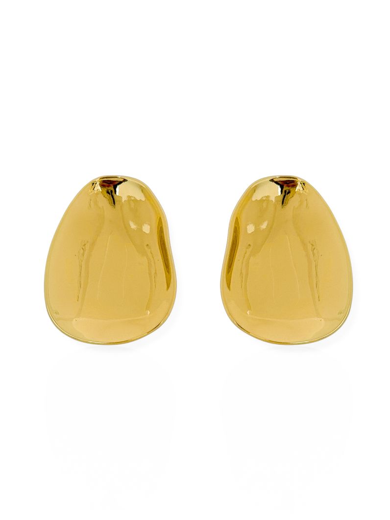 Brinco Folheado a Ouro 18k e Prata Oval Liso