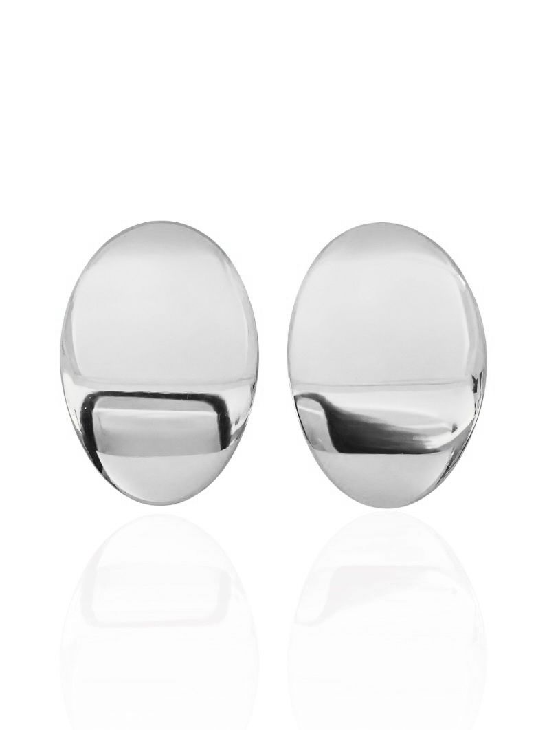 Brinco Folheado a Ouro 18k e Prata Oval Liso