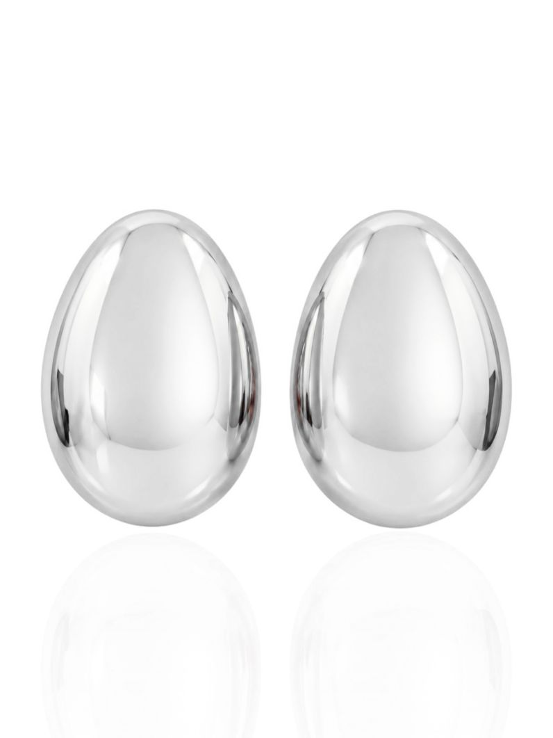 Brinco Folheado a Ouro 18k e Prata Oval Liso