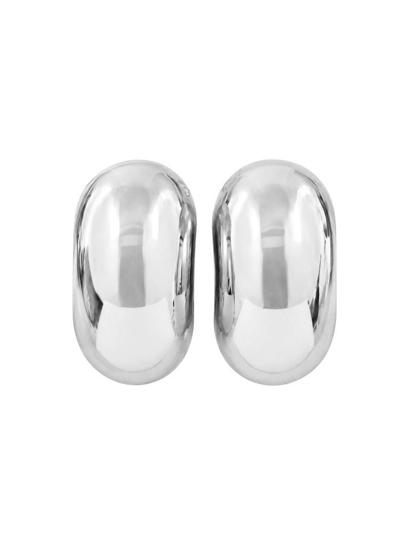 Brinco Folheado a Ouro 18k e Prata Oval Liso