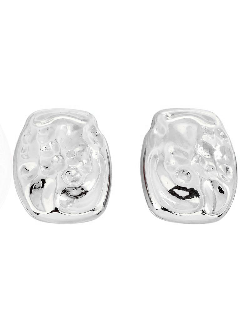Brinco Folheado a Ouro 18k e Prata Oval Martelado