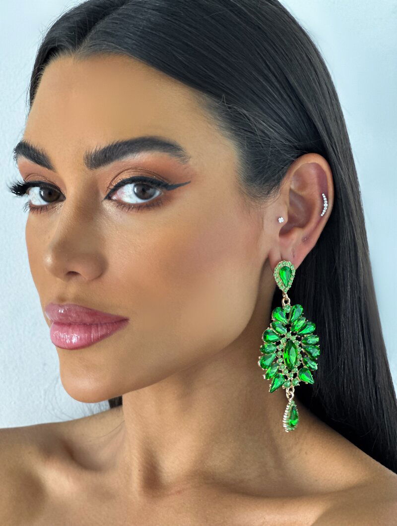 Brinco Folheado a Ouro 18k e Prata Pedraria com Ponteira Gota