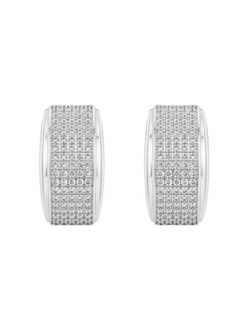 Brinco Folheado a Ouro 18k e Prata Placa Cravejada