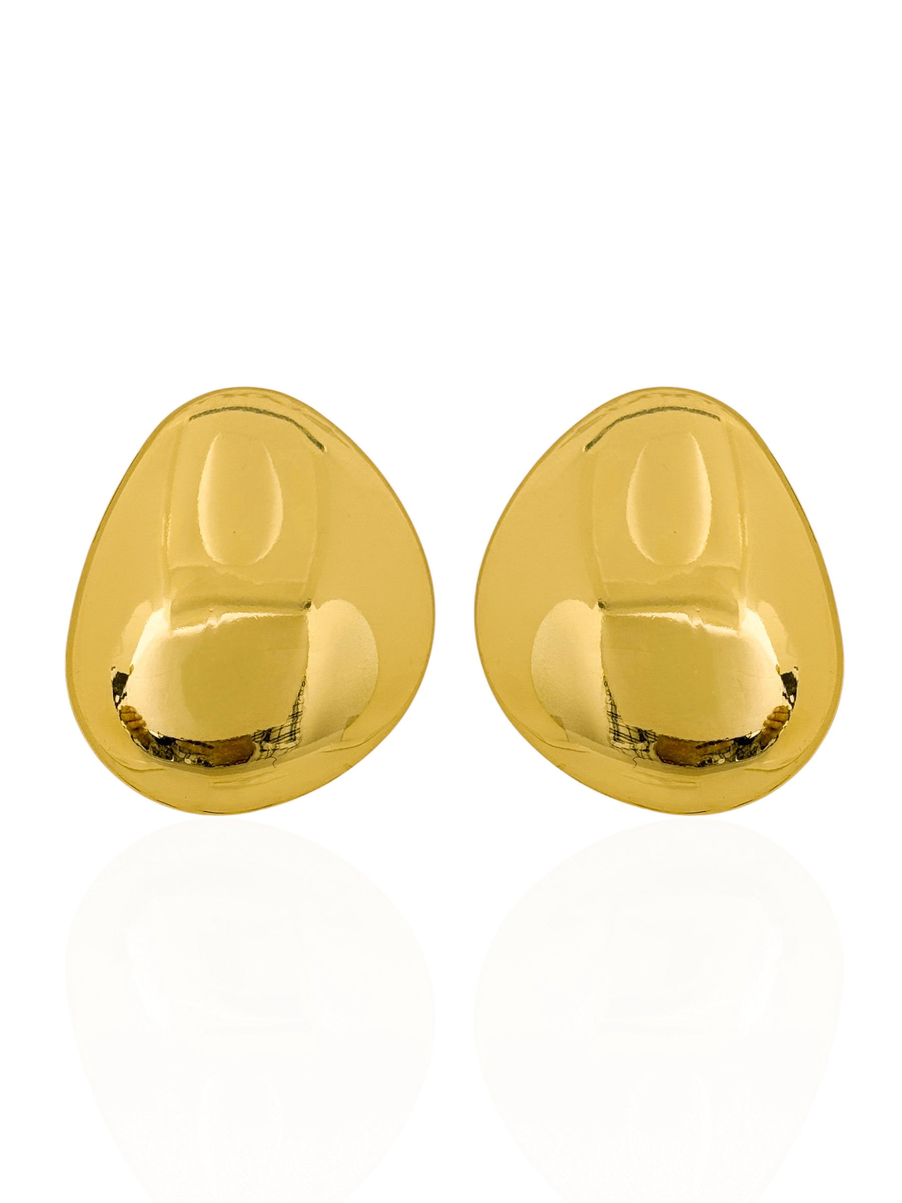 Brinco Folheado a Ouro 18k e Prata Placa Lisa