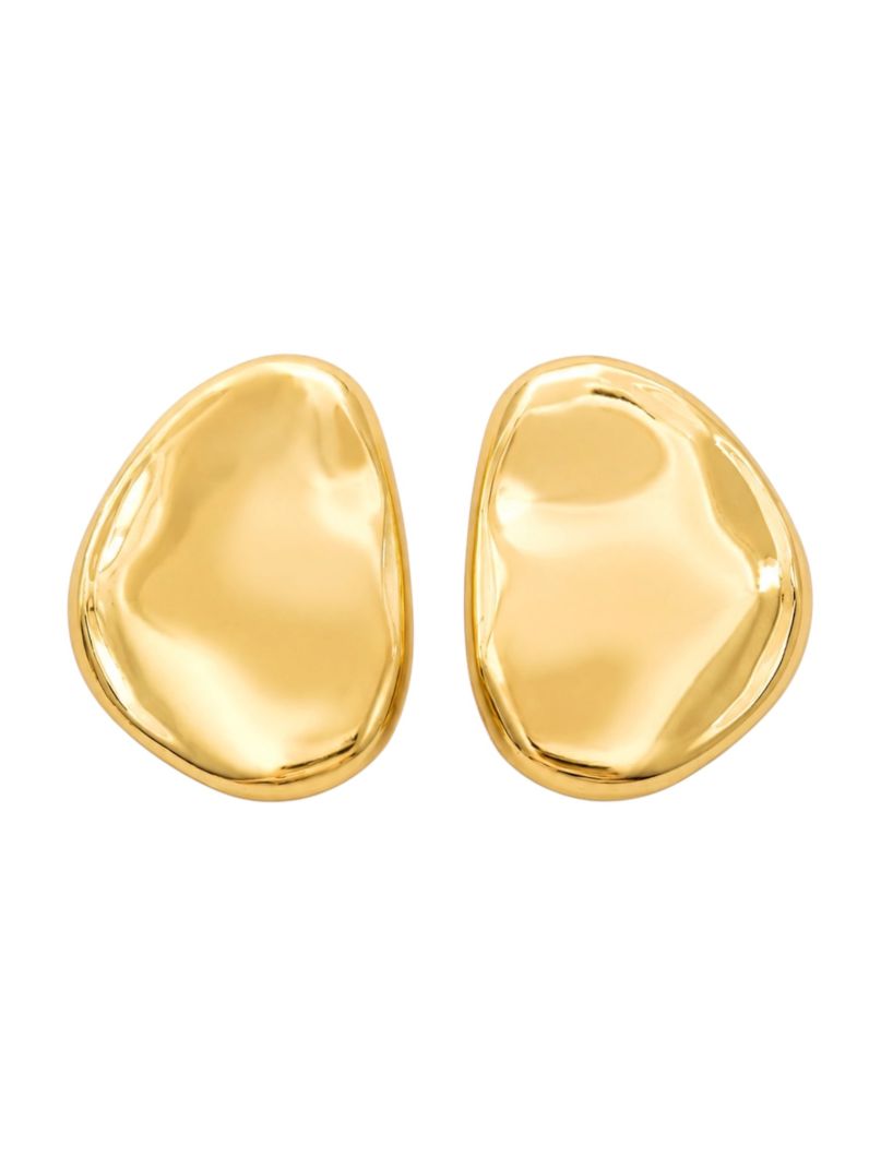 Brinco Folheado a Ouro 18k e Prata Placa Martelada
