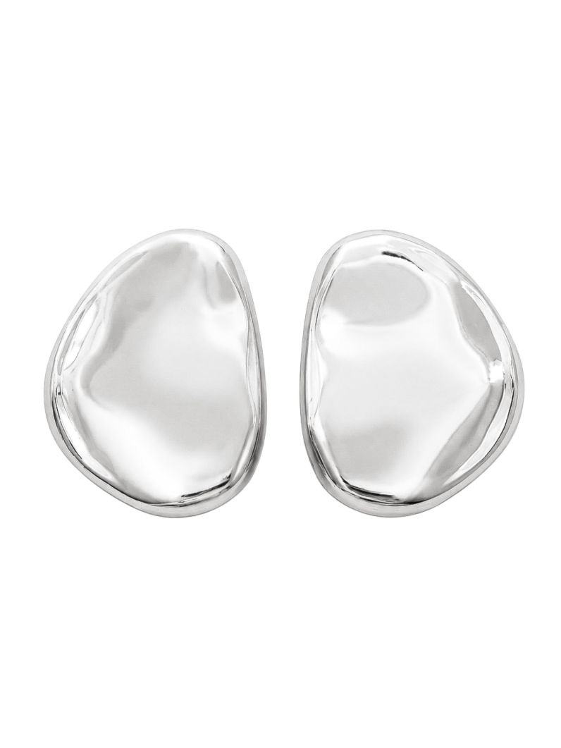 Brinco Folheado a Ouro 18k e Prata Placa Martelada